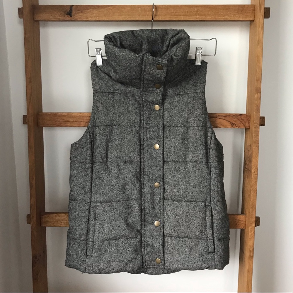 Heather Gray Fleece-Lined Wool Vest